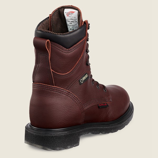 Red Wing Work Boots Mens Burgundy - Supersole® 2.0 - 8-inch Waterproof Soft Toe - 2948173-IG